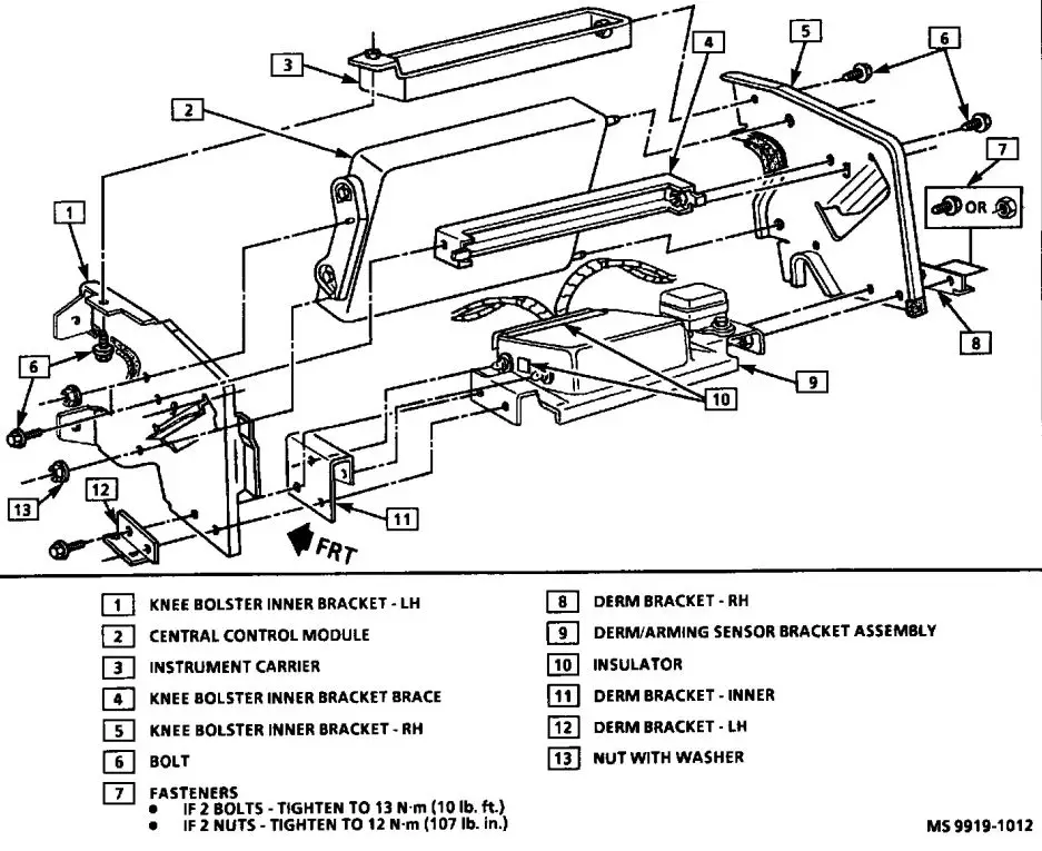 1990-1991 Chevy Corvette CCM Location