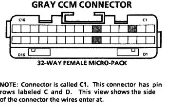 1990-1991 Chevy Corvette CCM Connector C1