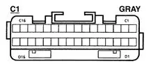 1992-1996 Chevrolet Corvette CCM Connector C1 Gray