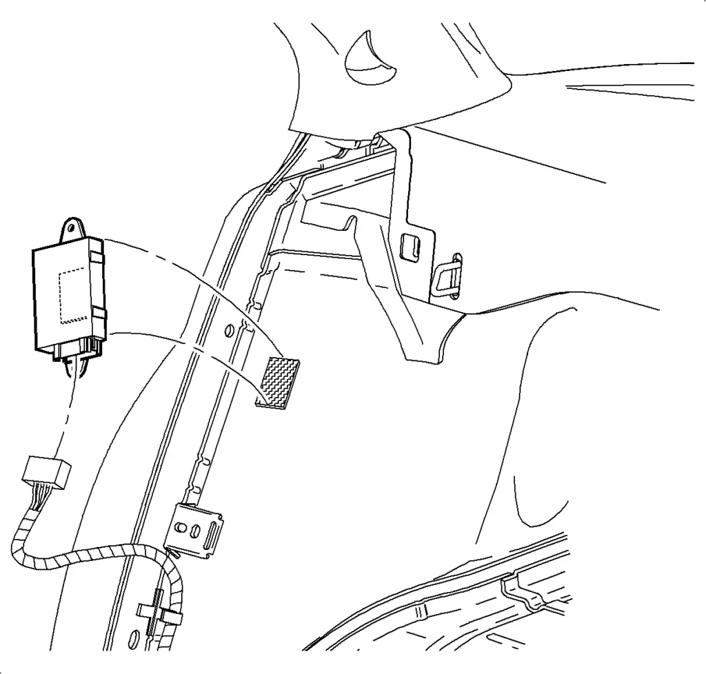 1996-1999 Saturn S Series RKE Module Location - Step 3