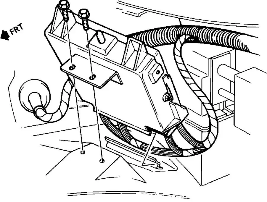 1996-2002 Pontiac TransAm Firebiird Chevrolet Camaro ECM Location 2