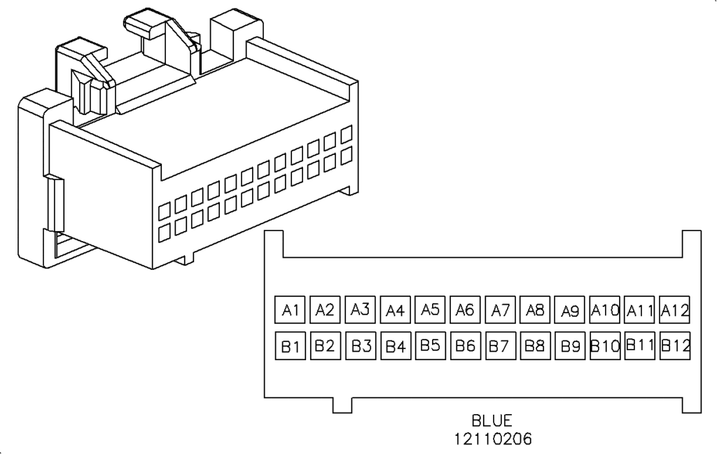 2000-2002 Saturn SL SW SC Series BCM Connector J2 Blue