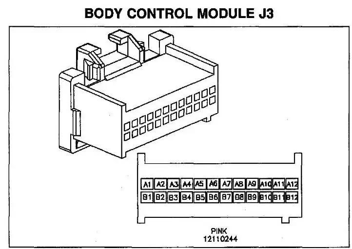 2000-2005 Saturn L Series BCM Connector J3