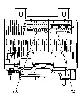 2003-2007 Saturn Ion BCM Connectors C3 and C4 Bottom view