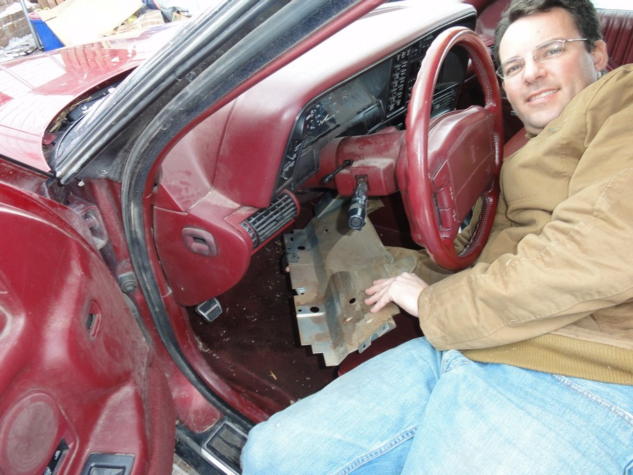 Removing the dashboard paneling to extract the GM Passkey box from the Oldsmobile Toronado