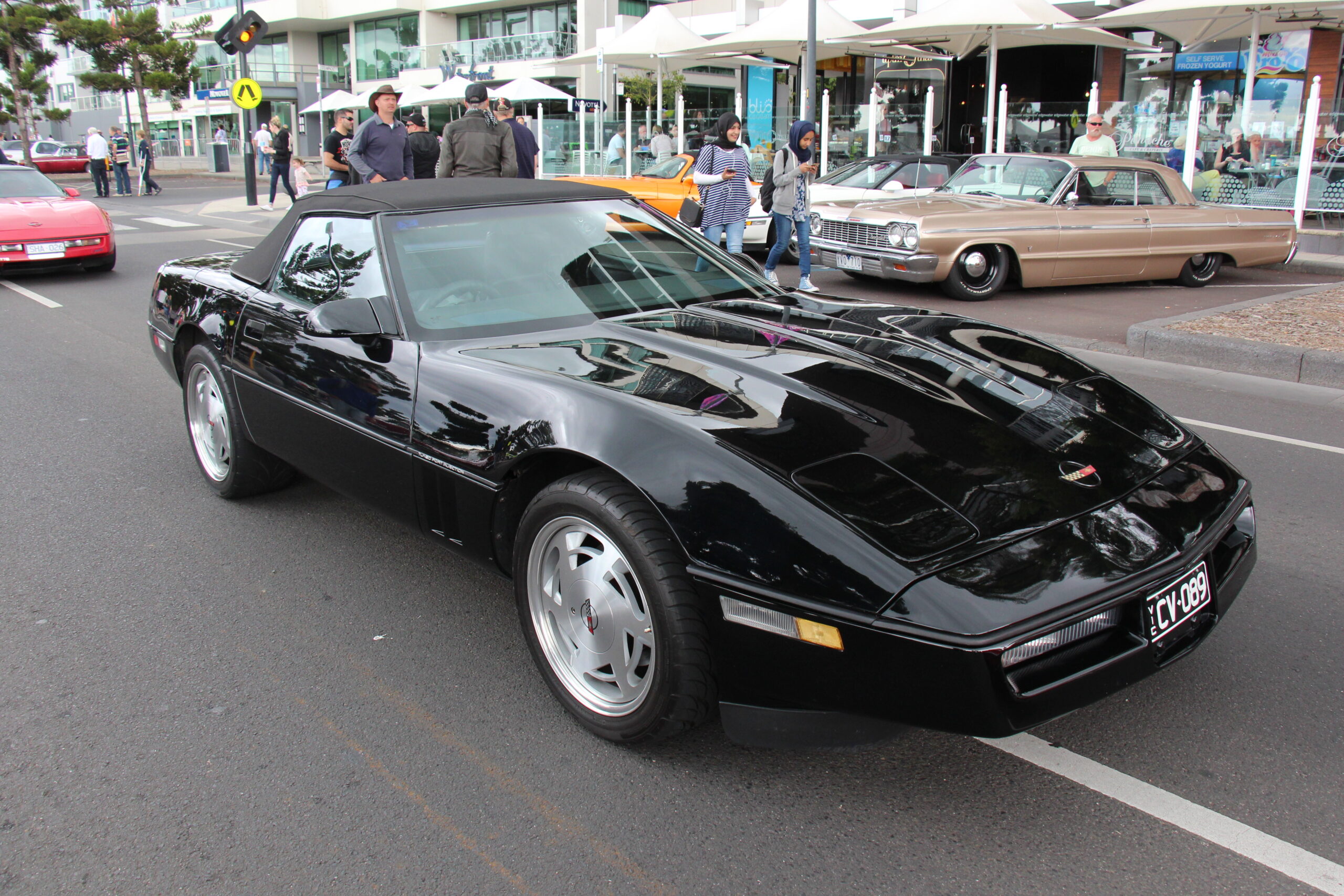 Black Chevrolet Corvette C4 convertible, the generation prone to intermittent VATS no-start faults