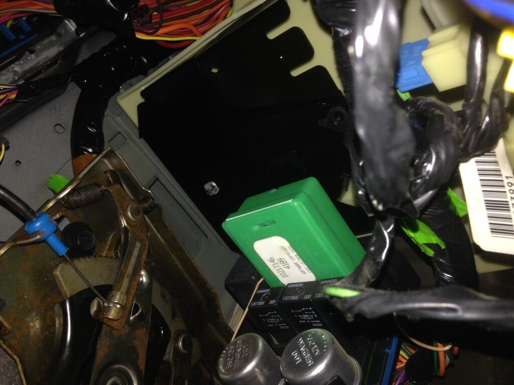 Spliced wires near the Impala SS pedal assembly during removal of the old alarm