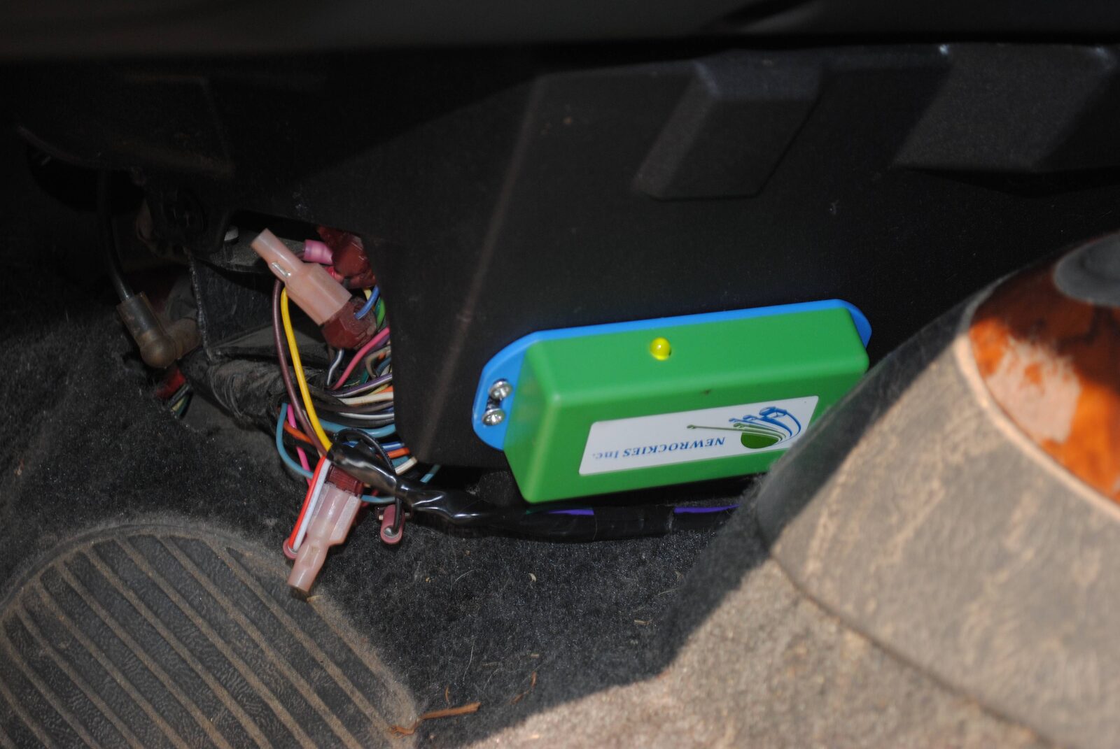 The module mounted and wired beneath the Bravada dash